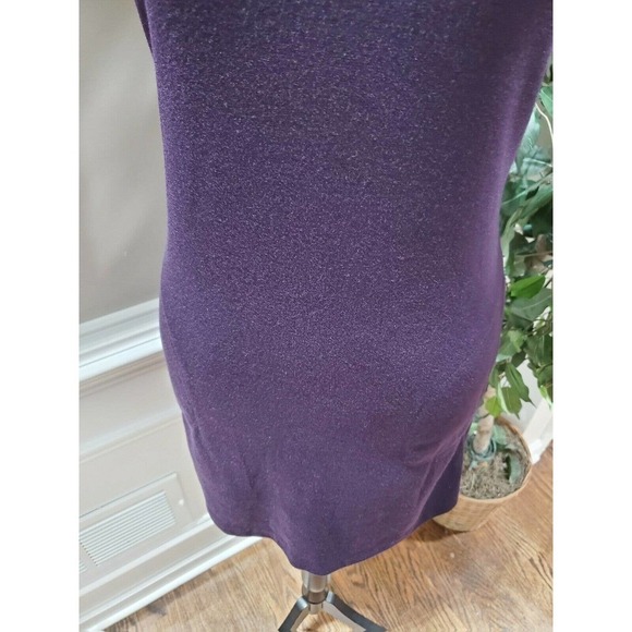 Alyn Paige Womens Purple Polyester Cowl Neck Cap Sleeve Knee Length Dress Size M - Picture 3 of 10